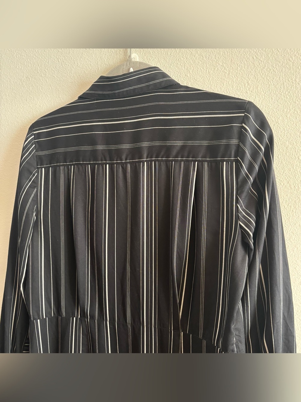 ME+EM Women’s Black Pinstripe Long Shirt Dress Size 4 - Picture 3 of 12